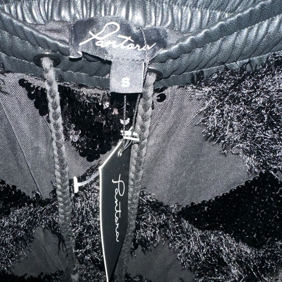 Pantora Alicia Novelty Brooklyn Chantal Feather Maxi Skirt Black Small Sequins - Picture 5 of 6